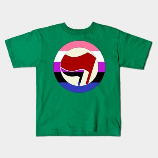 Genderfluid Antifascist Action Kids T-Shirt